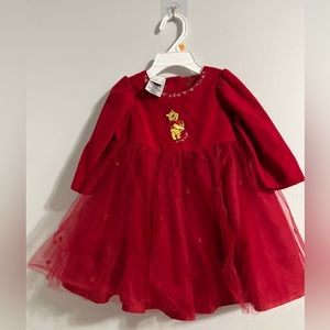 Disney Dress Winnie the Pooh in Size 12 months. Color Red. In Great Condition